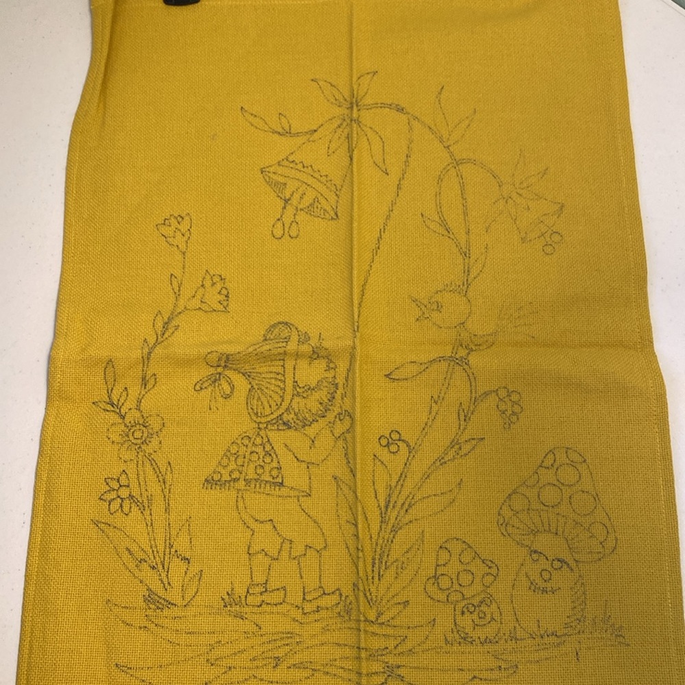 Tea Towel with Printed Design for Embroidery